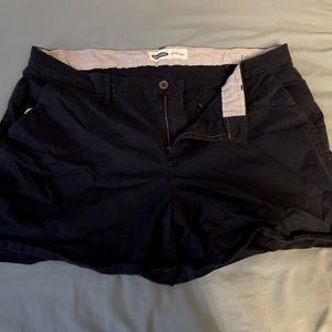 Old Navy Shorts Womens 16 Navy Blue Chino Flat Front Mid Rise Everyday Casual